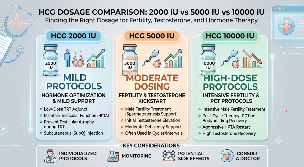 HCG 2000 IU vs 5000 IU vs 10000 IU – Which Dosage Is Right for Fertility, Testosterone & Hormone Therapy?