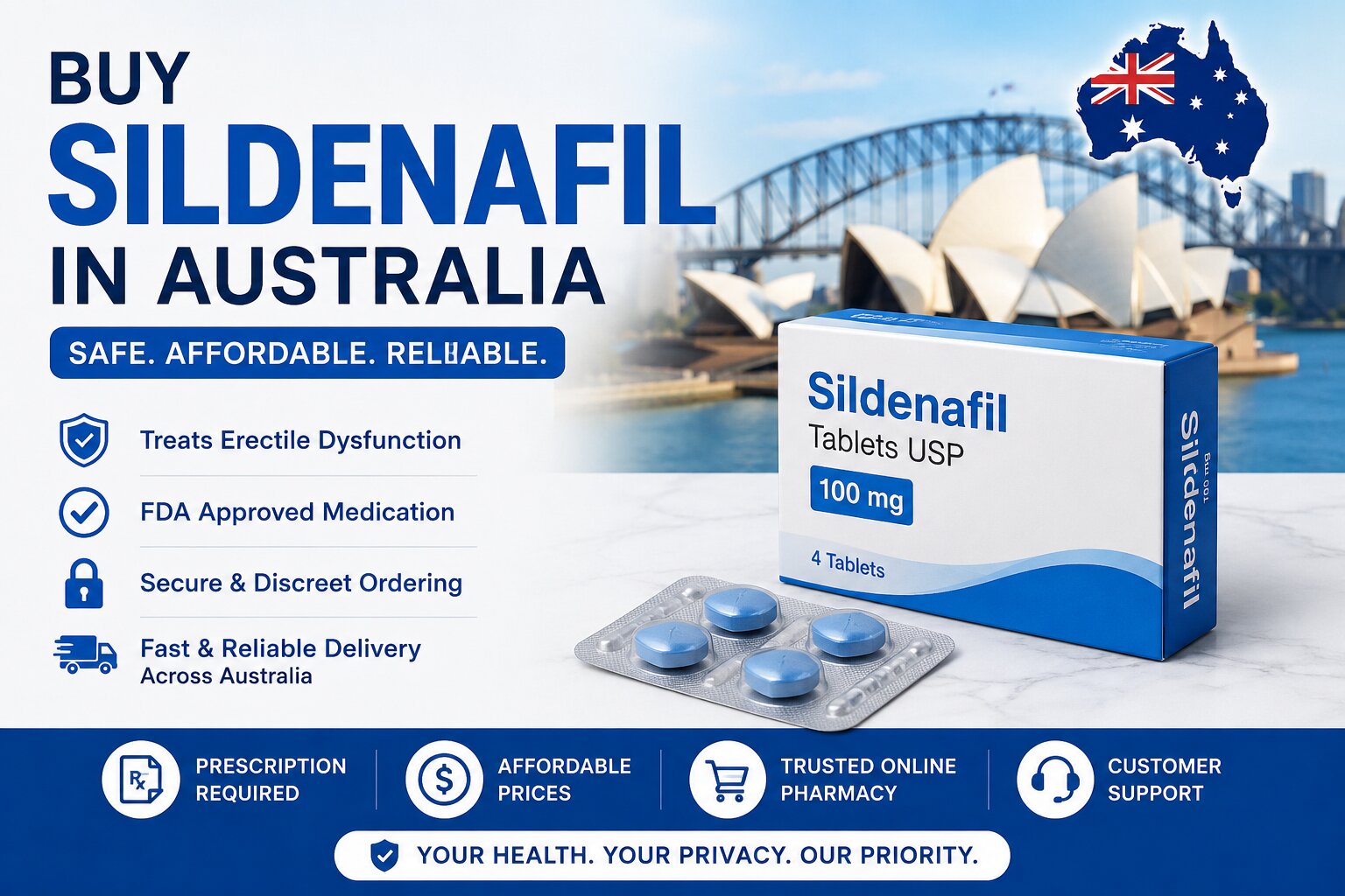 Buy Sildenafil in Australia – Safe & Affordable Online Pharmacy Guide Buy Sildenafil in Australia online with secure ordering, affordable prices, and fast delivery for erectile dysfunction treatment.