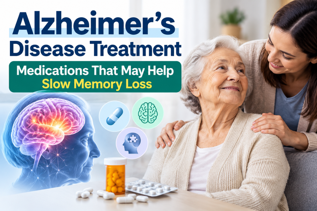 Alzheimer’s disease treatment medications that may help slow memory loss and cognitive decline