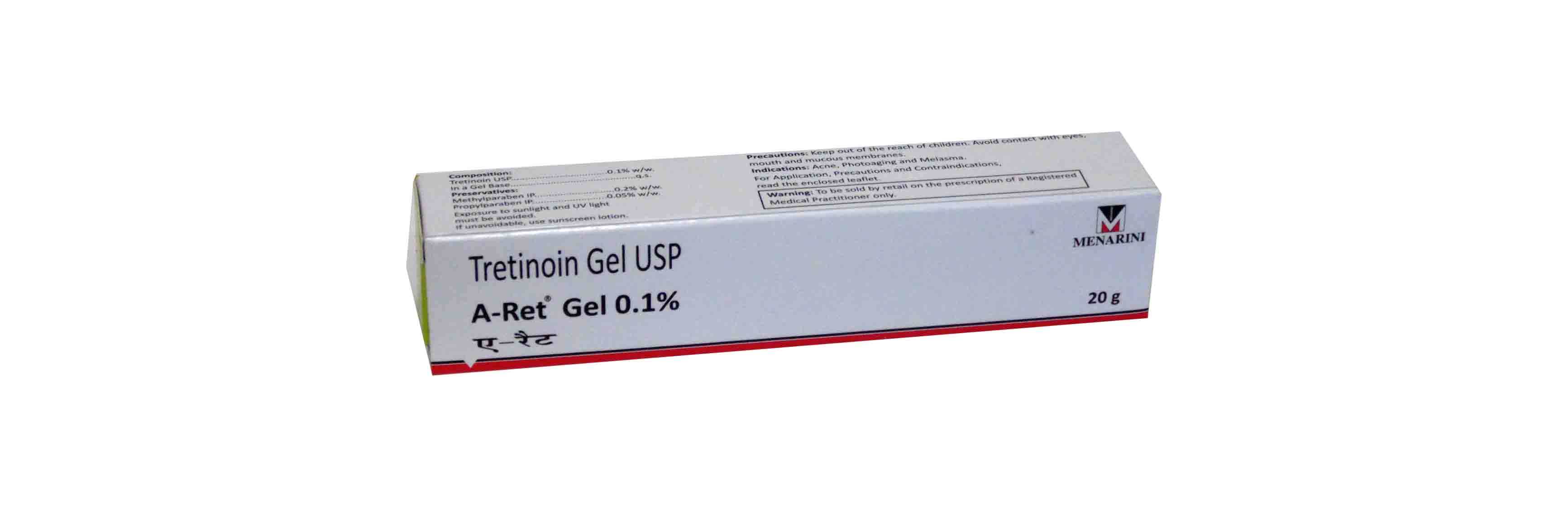 A Ret 0.1% tretinoin gel for acne scars and wrinkles