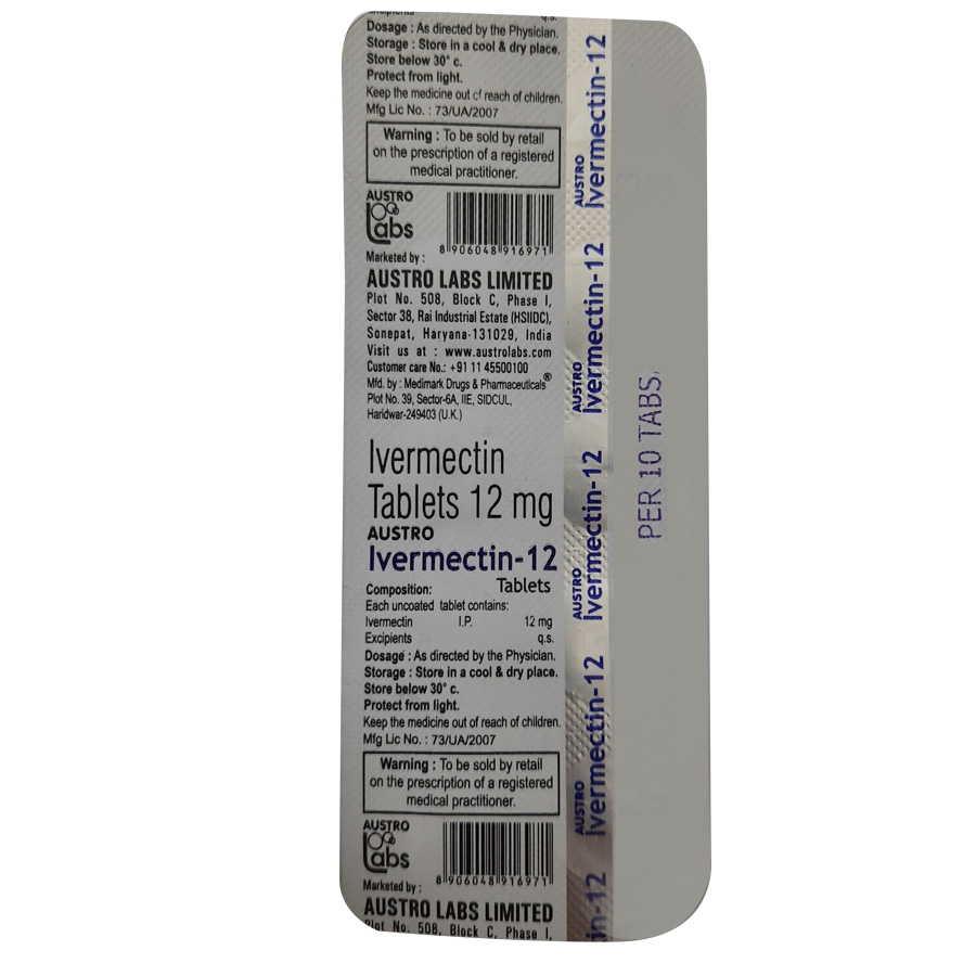 Genuine Austro Ivermectin 12 mg packaging – online pharmacy