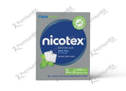 Nicotex Nicotine Sugar Free 2mg Chewing Gums Mint Plus