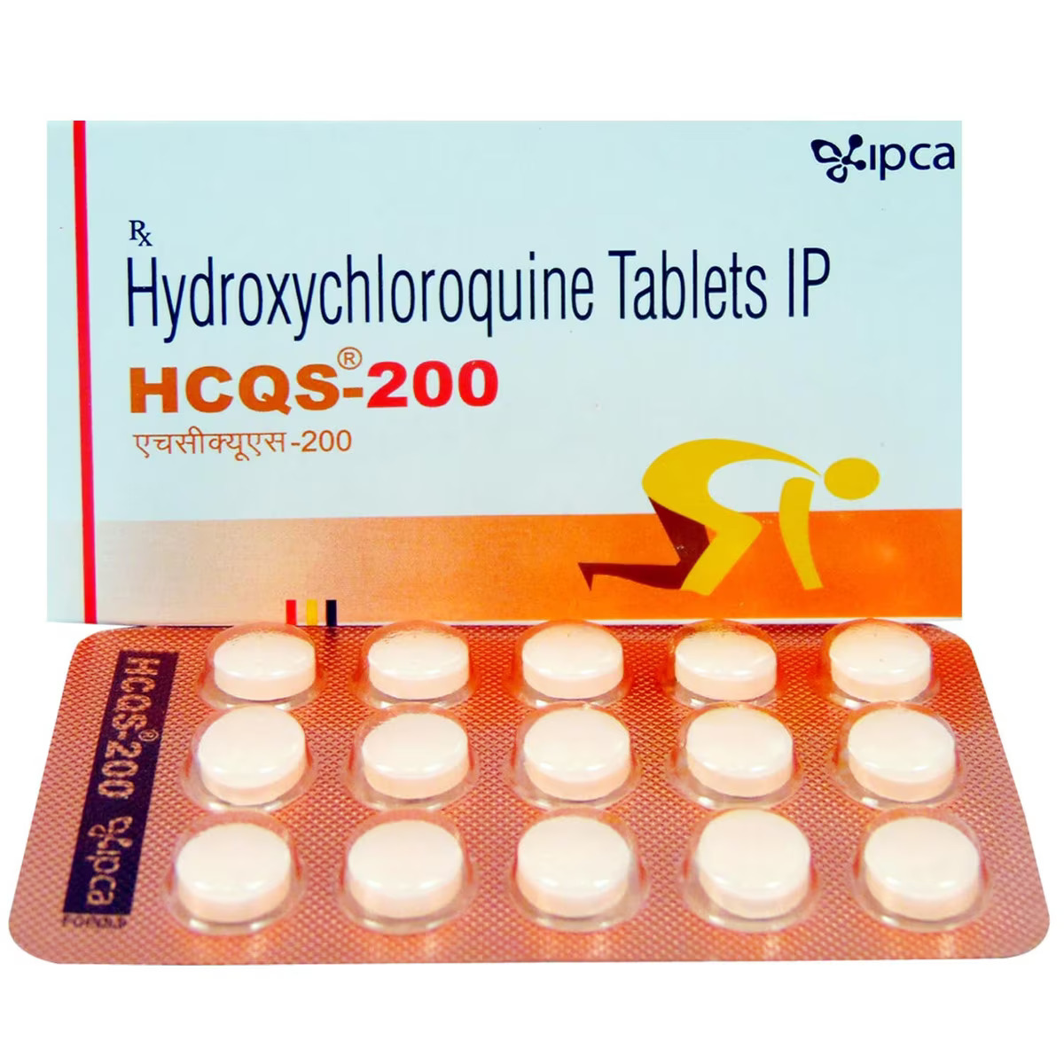 HCQS 200 mg tablets – Close-up of HCQS 400 mg tablet for malaria and arthritis treatment.